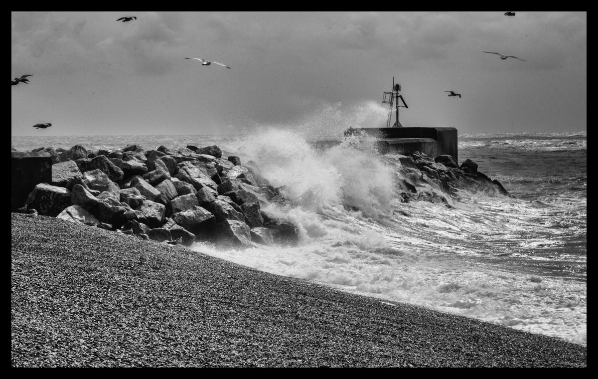 Hastings Harbour Arm in Black and White