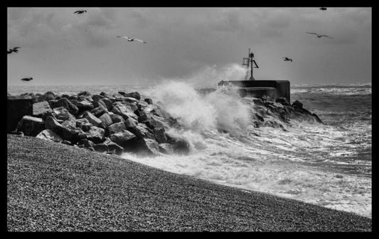 Hastings Harbour Arm in Black and White