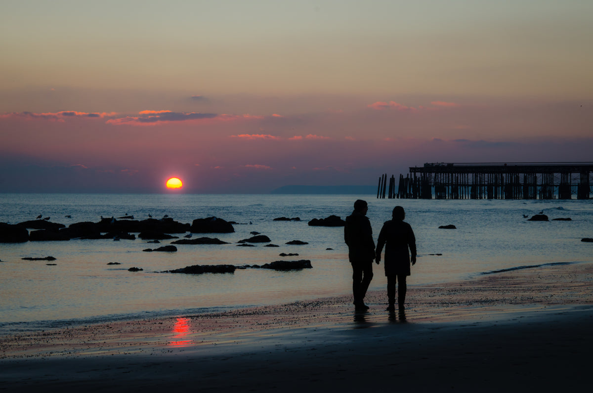Couple at Sunset, Hastings Beach